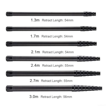 Carbon Fiber Telescoping Fishing Landing Net with Collapsible Pole and Lightweight Folding Frame, 33lb Load Bearing 2.4m Length - color: 2.4m