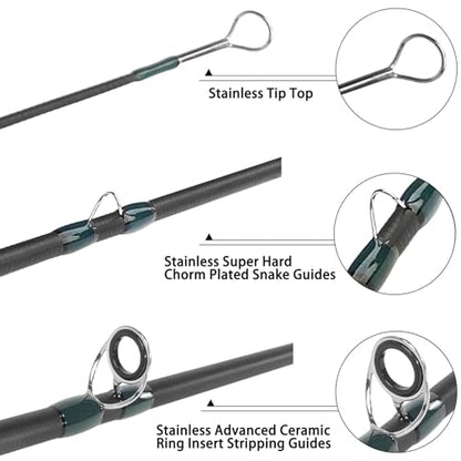 Aventik Troutflow Fly Fishing Rod, 9FT 5wt 8wt, Japan Toray 46T Carbon Fiber Fast Action 4-Piece Fly Rod with Travel Tube, Portable Performance Rod for Trout Bass - size: 9'0'' LW5, style: Rod With Extra Tip