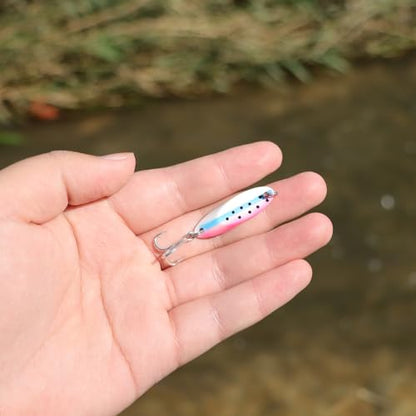 EXAURAFELIS 5pcs Fishing Lures Casting Spoon Lure Fishing Spoons for Trout, Bass, Crappie, Pike, Walleye - Saltwater & Freshwater with Tackle Box - 1/4oz, 3/4oz - color: Color A 1/4 oz