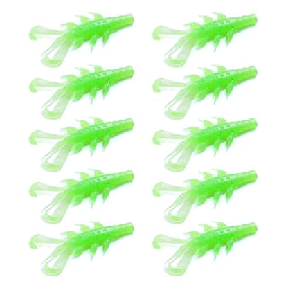 10Pcs Fishing Lures Set, Soft PVC Fishing Craw Baits Crawfishes Lures Lobster Shrimp Swimbaits for Freshwater Saltwater - size: Black and red