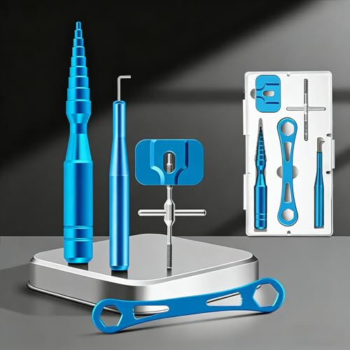 Professional Fishing Reel Maintenance Tool Set Aluminum Alloy for Fishing Reel Baitcasting Reel and Round Reel Repair - color: Light