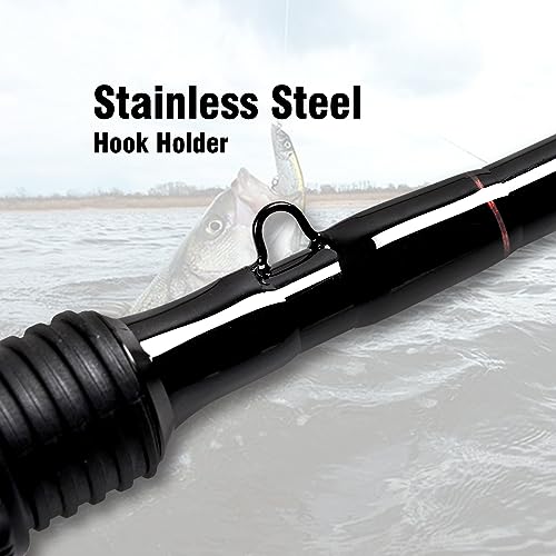 Fiblink 4 Pieces Travel Spinning Rod Medium Carbon Spinning Fishing Rod Portable Fishing Rod - size: 7'6" Medium