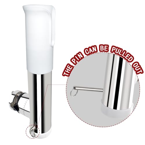 Made 2Pcs Stainless Clamp on Fishing Rod Holder, 316 Stainless Tournament Style Clamp on Fishing Rod Holder, Portable Fishing Pod Rack (White) - color: White