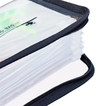 Lure Bag 10-Page PVC Ring-Binder Clear Lure Organizer | Bait Organizer for Tackle Saltwater Freshwater Lake River Pond Beach Shore Boat Sports Outdoors