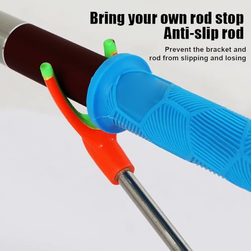 Fishing Rod Handle Cover, Silicone Fishing Pole Tube Sleeve with Non-Slip Design for 13mm-37mm Handle - color: Blue Green