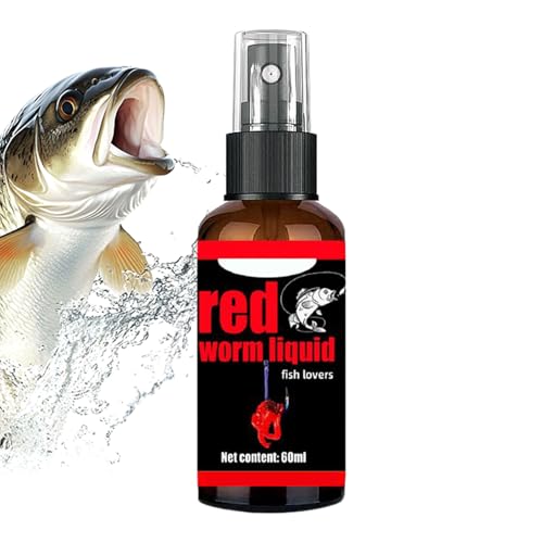 Red Worm Liquid - 60ml Fishing Bait Additive, Concentrated Angling Attractant Formula, Multifunctional Natural Scent Enhancement Booster | Catfish Carp Trout Cod Freshwater River Reservoir Outdoor