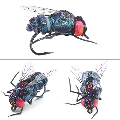 YZD Realistic Fly Fishing Dry Wet Nymph Trout Flies Topwater Lures for Freshwater Saltwater High Simulation Hand Tie Lure Kits 6 pcs