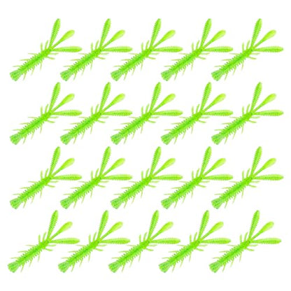 20PCS Fishing Crawfishes Lure Soft Shrimp Baits Lure Artificial Lure Swimbait Soft Lures for Freshwaters Saltwater - color: Fluorescent green 7cm