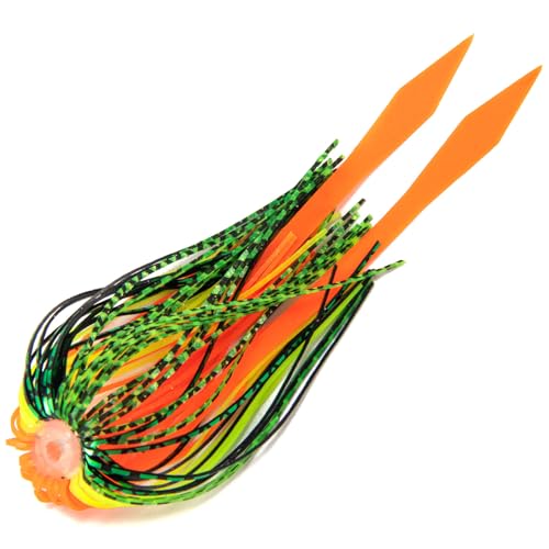 Dr.Fish 15 Pack Replacement Jig Skirts with Tail 88-Strands Silicone Quick Change Fishing Umbrella Skirts for Spinnerbaits Bass Jig Lure Making Supplies - color: Fire Tiger-15 Pack