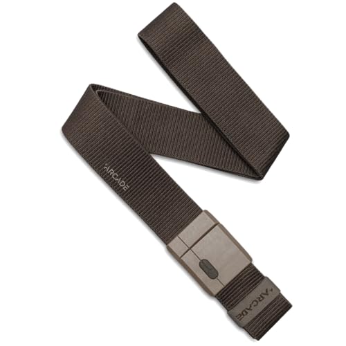Arcade Belts Adventure Mag Unisex Belt: Heavy Duty Stretch, Metal Free Buckle - color: Aero Mag - Medium Brown