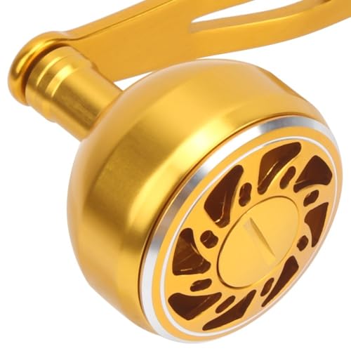 Baitcasting Reel Handle Replacement Parts, Aluminum Alloy Fishing Reel Rocker Arm with 8x5mm Mounting Hole, Lightweight Handle Grip for Baitcasting Reel Repair - color: Gold