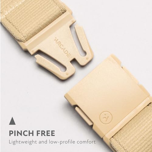Arcade Belts A2 Unisex Adventure Belt: Heavy Duty Stretch, Metal Free Buckle - color: Atlas - Khaki, size: Standard (Up to 40"); 1.5" Wide