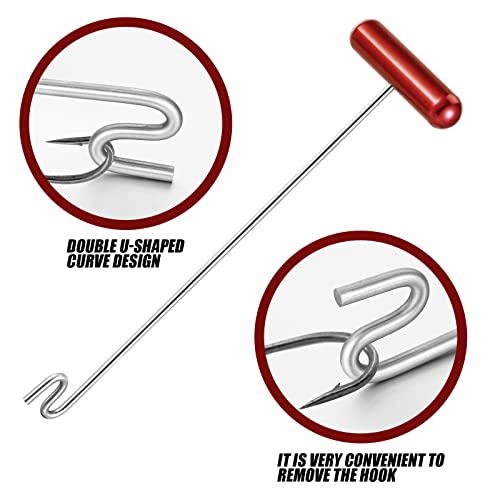 Sotiff 2 Pcs 12 in Stainless Steel Fish Hook Remover Tools Summer Fishing Hook Quick Removal Device Saltwater Dehooker Aluminum and Fish Dehooker for Fisherman - color: Red
