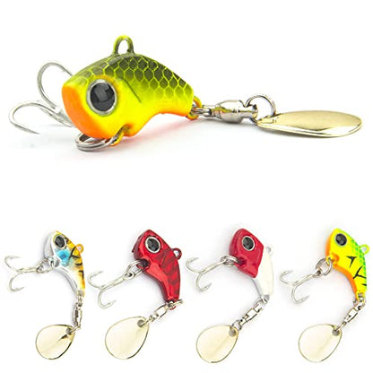 Fishing Lures VIB Tail Spinners Bait Metal Sinking Lures Fishing Jigs Blade Baits Bass Crankbait Fishing Spinner Blade for Bass Fishing Lure Kit with Tackle Box