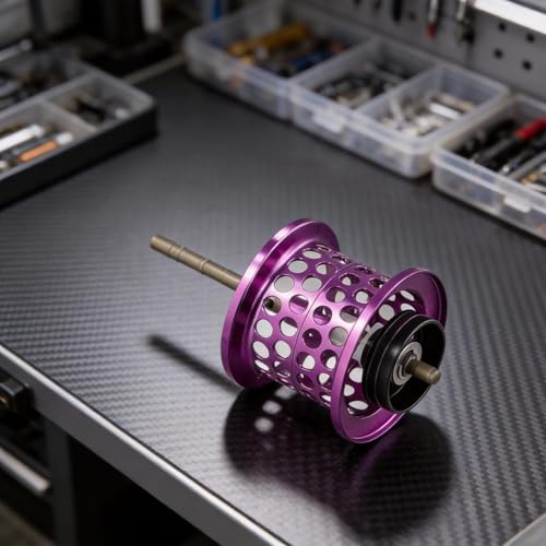 SV Floating Brake Bowl Spool for 24 Tatula 100 Reel, Lightweight Aluminum Alloy Part, Smooth Throwing Upgrade, 1.0 Line Capacity Bass - color: purple