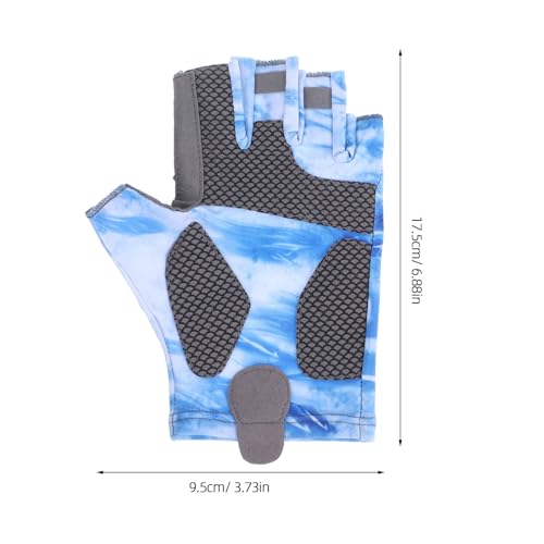 Fishing Gloves Fingerless Upf50+ Sun Protection Non-Slip Outdoor Cooling Gloves Lightweight Breathable Size M