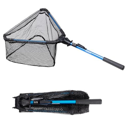 Tripquips Fishing Net, Rubber Coated Foldable & Lightweight Landing Net, Strength Aluminum Handle, Fishing Gear and Gift for Men - color: Hoop Size: 16''(Blue)