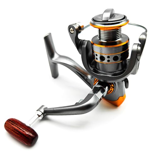Spinning Reel,Freshwater Spinning Fishing Reels,CNC Alloy Wire Cup,5.2:1 Gear Ratio,2000,Max Drag 22Lbs,Smooth Fresh and Saltwater Fishing Reel - color: Gray