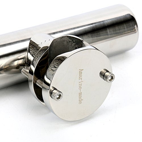 Amarine-made Stainless Rail Mount Clamp on Fishing Rod Holder for Rails Fishing Pole Holders 1-1/4" to 2" (1 Pcs)