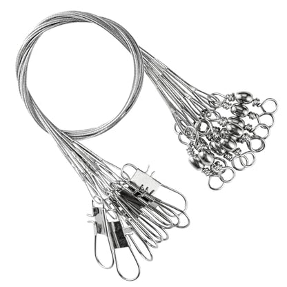 AMYSPORTS Freshwater Wire Fishing Leader Stainless Heavy Duty Wire Leader Fishing Saltwater Rigs Leaders Fishing Steel White Nickel - size: #6 (11.8in-70lb) 30pcs