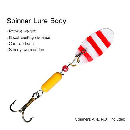 Dr.Fish Brass Lure Bodies for Spinner Making, Lure Making Supplies Parts Acessories for in-line Spinnerbaits Freshwater Fishing Lure Weights - color: 50pcs Pill+Bullet Shape Kit 2