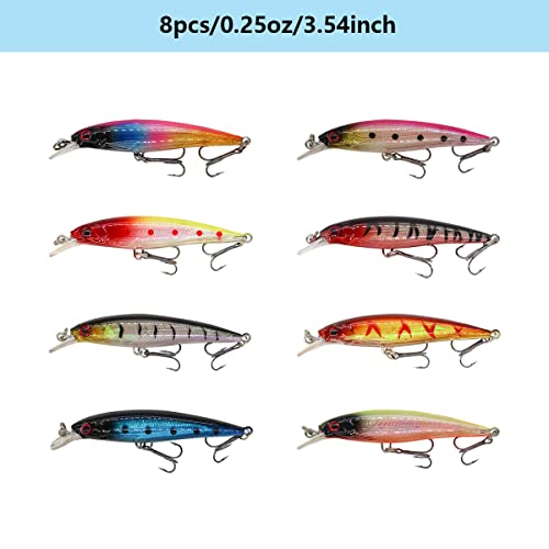 Fishing Lures Kit Set, Baits Tackle Including Crankbaits, Topwater Lures, Spinnerbaits, Worms, Jigs, Hooks, Tackle Box and More Fishing Gear Lures for Bass Trout - color: 18Pcs Fishing Lures