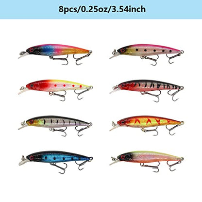 Fishing Lures Kit Set, Baits Tackle Including Crankbaits, Topwater Lures, Spinnerbaits, Worms, Jigs, Hooks, Tackle Box and More Fishing Gear Lures for Bass Trout - color: 18Pcs Fishing Lures