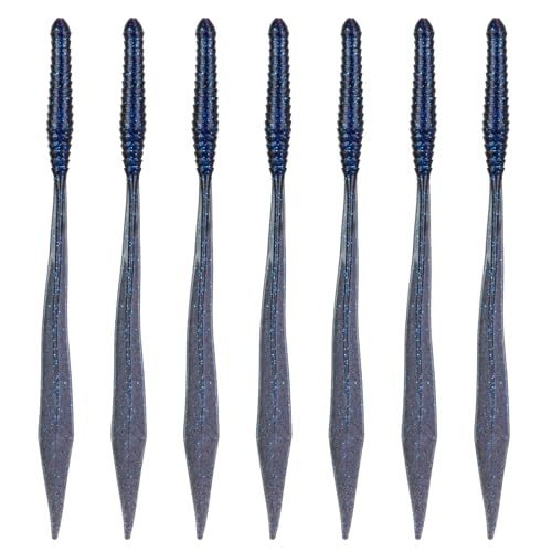 6th Sense – Ridge Worm – Soft Plastic Worm – Bass Fishing – Long Flowing Ribbon Tail Worm – Made in the USA (7 per Pack) - color: Darkwater Bug