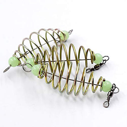 12PCS Luminous Carp Fishing Feeder, Bait Thrower, Fishing Feeder Bait Cage, Lures Cage Basket Minnow Baits
