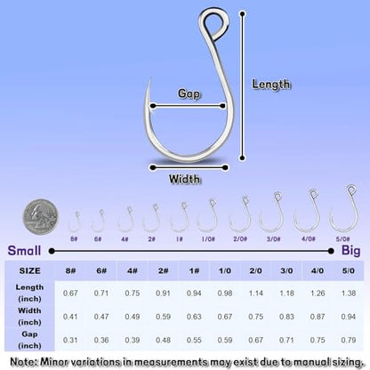 Inline Single Hooks 25Pcs Fishing in line Hooks for Treble Hook Replacement for Hard Lures Large Eye/Barbed Saltwater Freshwater - size: 4/0_25pcs