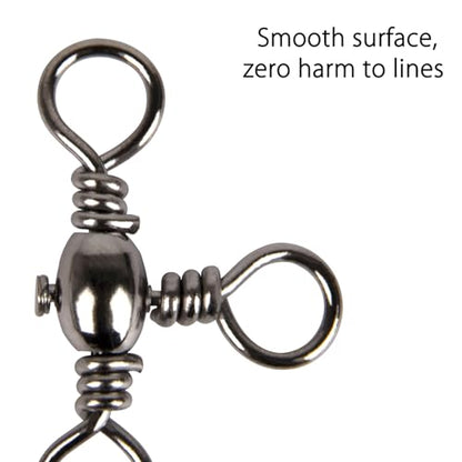 Dr.Fish 30 Pack Fishing 3 Way Swivels, 35-175LB, Three Way Barrel Swivels Fishing Tackle Catfish Rig - size: #5-65LB
