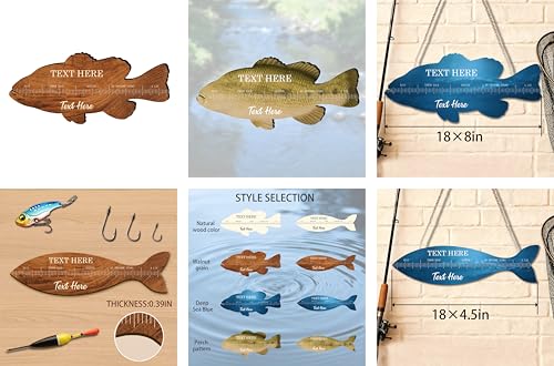 Personalized Father's Day Fishing Gifts Custom Fish Ruler Custom Fish Measuring Board For Daddy Customized Wall decor Boat Decals (Personalized)