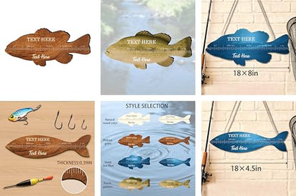 Personalized Father's Day Fishing Gifts Custom Fish Ruler Custom Fish Measuring Board For Daddy Customized Wall decor Boat Decals (Personalized)