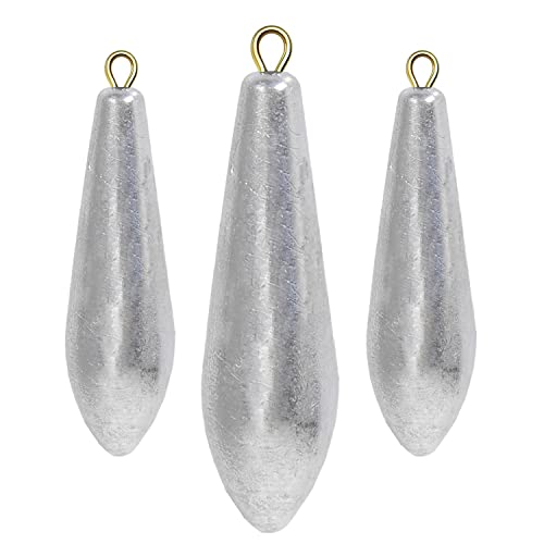 Atibin Drop Shot Fishing Weight Sinker Teardrop Saltwater Fishing Weights Lead Casting Egg Fishing Sinker Bass Streamlined Removable - size: Size8 (4.3oz.) 4 pcs
