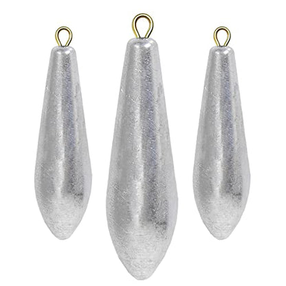 Atibin Drop Shot Fishing Weight Sinker Teardrop Saltwater Fishing Weights Lead Casting Egg Fishing Sinker Bass Streamlined Removable - size: Size9 (5.3oz.) 3 pcs