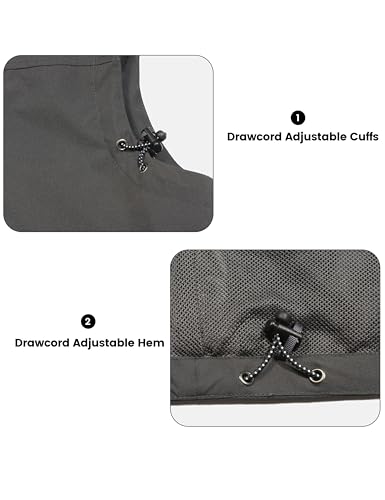 Little Donkey Andy Men's Lightweight Quick Dry Vest Windproof Sleeveless Jacket with 11 Pockets for Travel Fishing Hiking - color: Dark Grey, size: Small