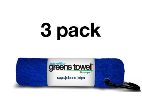 Blue 3 Pack Golf Towel Set for Golf Bags with Clip, Plush Microfiber Nap Fabric, 16x16, The Original (Royal Blue) - color: Royal Blue
