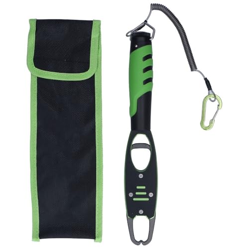 2 in 1 Fish Lip Gripper with Scale 40LB – Aluminum Alloy Fish Grabber for Freshwater Saltwater Fishing, Portable Fish Control Tool with Storage Bag