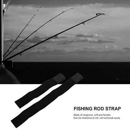 Mtlavishness Fishing Pole Tie Wrapping Band 2Pcs Elastic Fishing Rod Strap with Anti Slip Design for Secure Grip Neoprene Rubber Rod Holder Wrap for Fly Fishing