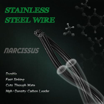 Fishing Wire Leaders 60PCS - 7in/9in/12in Stainless Steel Leaders with Swivels & Snaps for Bass, Pike, Catfish, Carp, Walleye - Saltwater & Freshwater Fishing Gear ﻿ - color: Black