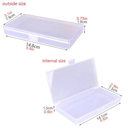Gebildet 8 Pieces Mixed Sizes Rectangular Empty Mini Clear Plastic Organizer Storage Box Containers for Craft Projects - size: Mix