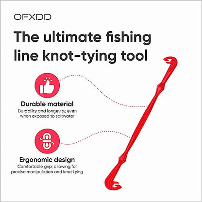 Loop Tyer - Hook Loop Tyer for Fishing - Plastic Fishing Line Knot Tying Tool, Red, 3 Pcs