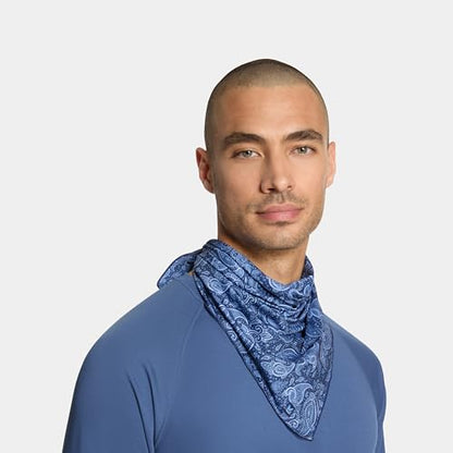 MISSION Cooling Bandana - Lightweight & Breathable - Cools Up to 2 Hours - UPF 50 Sun Protection - Machine Washable - color: Navy Paisley