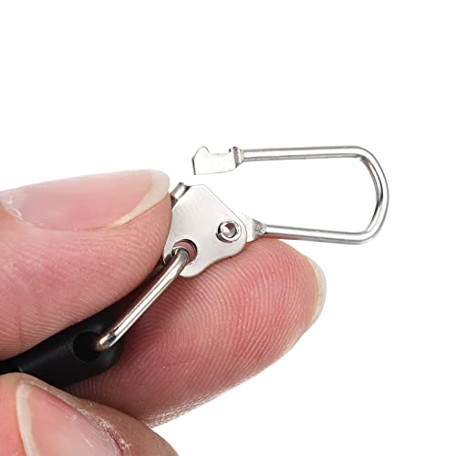 PATIKIL Fishing Retractor, 3 Pack Fishing Accessories Holder with 360 Degree Rotation Buckle for Angler Vest Pack Tool Gear, Black
