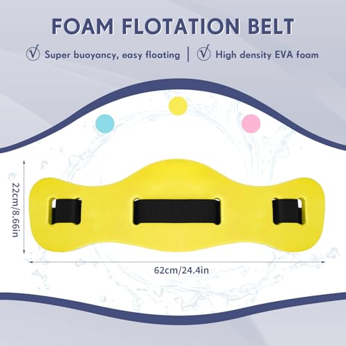 3 Pcs Swimming Flotation Exercise Belt Water Aerobics Equipment Water Waist Belt for Pool Aquatic Fitness Foam Flotation Aid for Low Impact Workouts Swimming Pool, 3 Colors