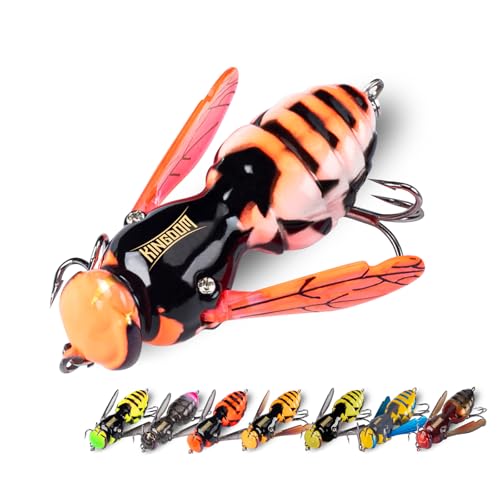 Kingdom Wasp Crawl Bait Insect Bionic Floating Fishing Lures Swimbaits Hard Artificial Baits Lure Freshwater and Saltwater Bass Carp Pike Walleye Fishing ABS Material Carbon Steel Three Book Hook - color: 03, size: 6.6g