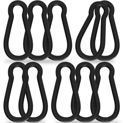 Heavy-Duty Carabiner Clip 1.57"–5.5", Black/Silver Spring Snap Hook, Quick Link Keychain Clip for Keys, Swing Set, Camping, Fishing, Hiking & Traveling (120–1350 lbs) - color: Black, size: 4.7Inch(M12)-10PCS