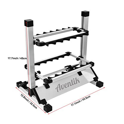 Aventik Mini Fishing Rod Holder Aluminum 12&24-Rod Fishing Rod Shelf/Rack (12 Rods Rack) - color: 12 Rods Rack