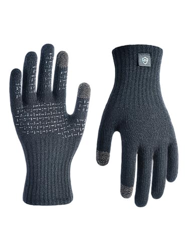 DexShell Waterproof Knit Gloves, Wet-Grip Touchscreen | Waterproof membrane, wet-grip palm and touchscreen for cool wet weather - size: Large