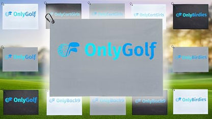 OnlyGolf Funny Microfiber Golf Towel – Large 14" x 20" Clip for Golf Bags Clubs Balls Perfect Golf Gag Gift Enthusiasts Waffle Men Premium Carabiner (Gray OnlyGolf) - color: Gray Onlygolf